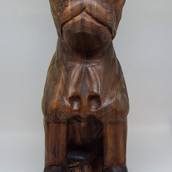 Other Hand Carved Wooden Dog Statue Poshmark